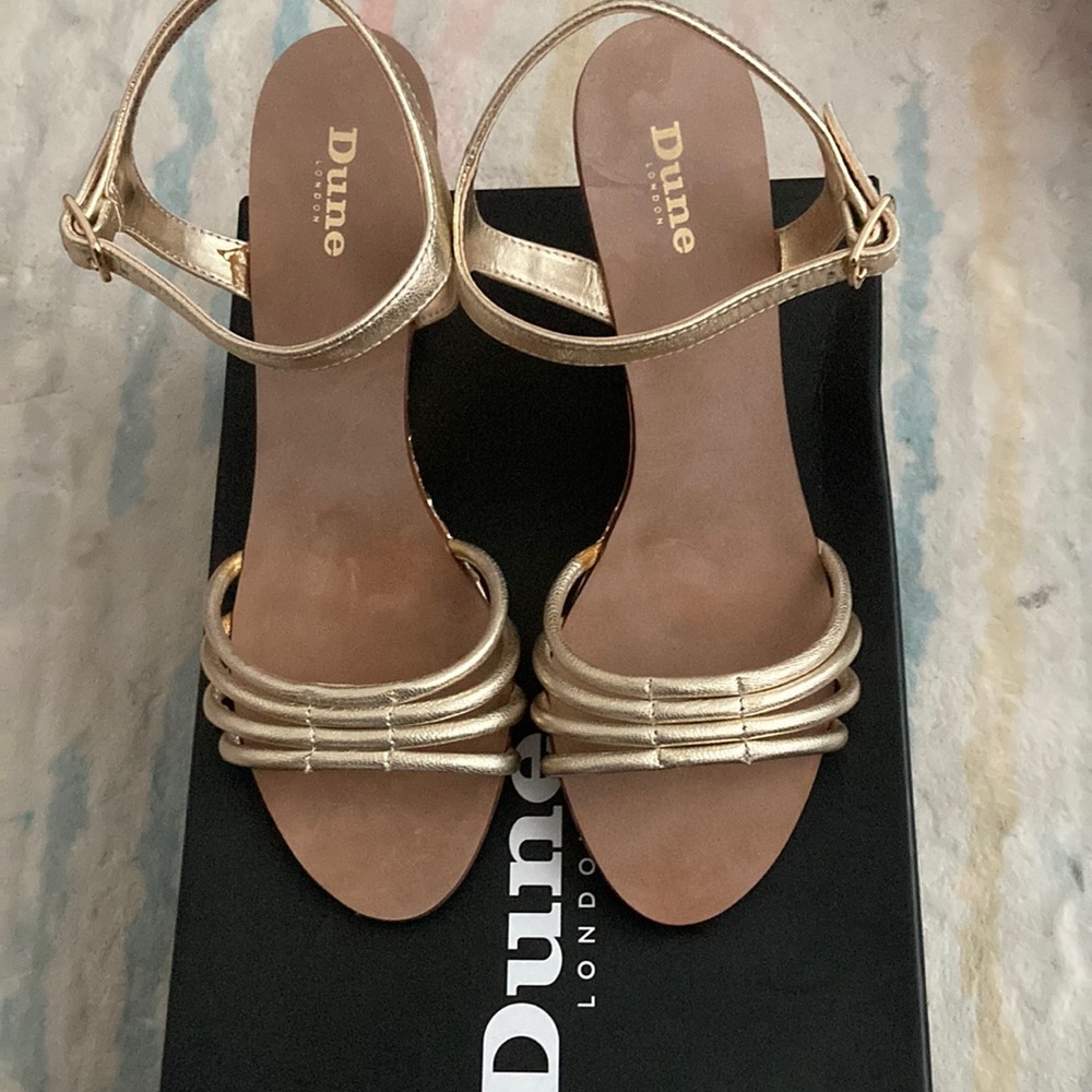 Dune London Metallic Gold Wedges